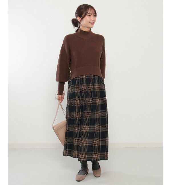 Lbc with Life「ニットドッキングワンピ」|ワンピース|