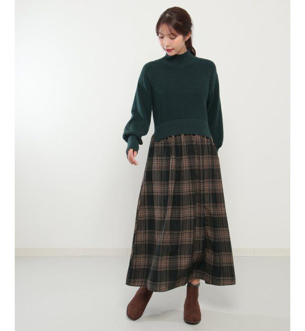 Lbc with Life「ニットドッキングワンピ」|ワンピース|