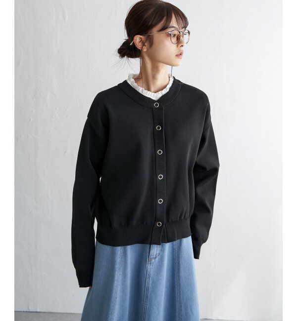 Lbc with Life「スナップボタンカーディガン」|カーディガン|ブラック