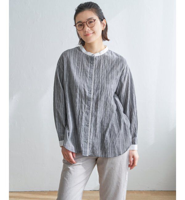 Lbc with Life「パイピングクレリックシャツ」|シャツ・ブラウス|