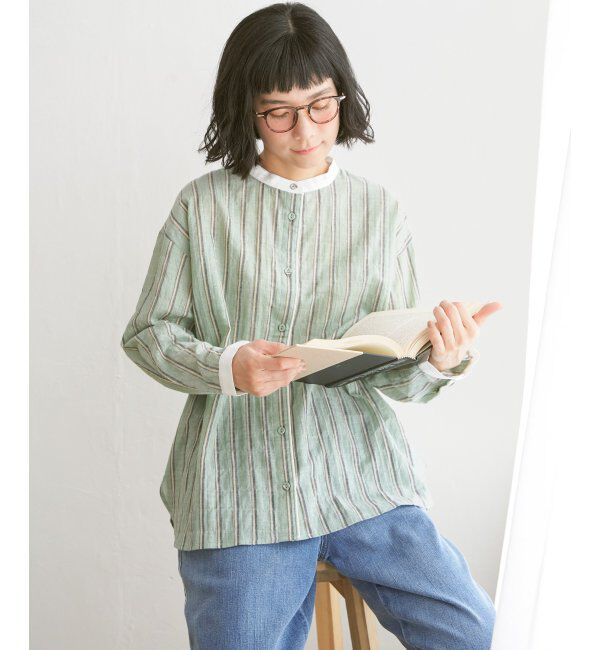 Lbc with Life「パイピングクレリックシャツ」|シャツ・ブラウス|