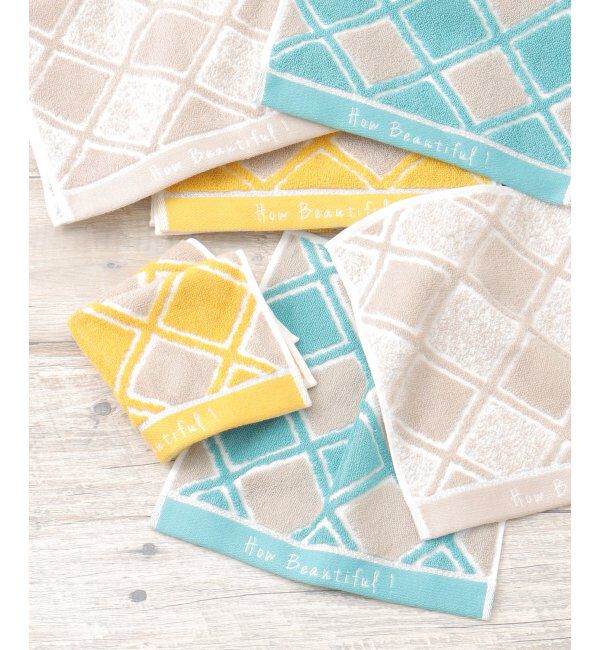 Lbc with Life「ダイヤ柄スリムフェイスタオル」|タオル|