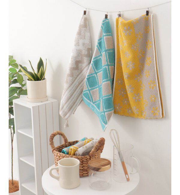 Lbc with Life「ダイヤ柄スリムフェイスタオル」|タオル|