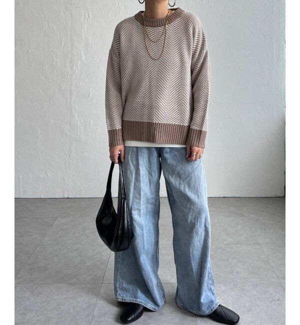 Lbc with Life「ヘリンボン柄ニットプルオーバー」|カーディガン|