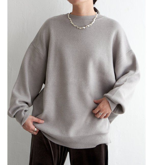 VENCE share style「綿アクリルジャガードロゴプルオーバー」|ニット・セーター|