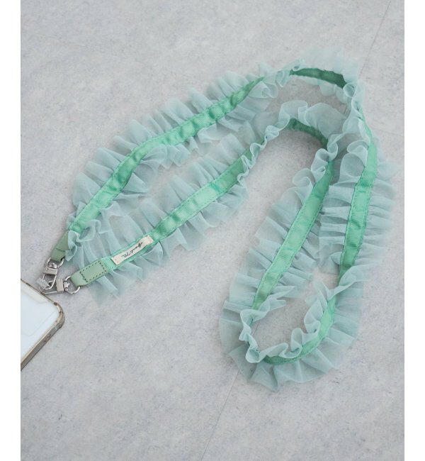 VENCE share style「リボンフリルストラップ」|ネックレス|グリーン