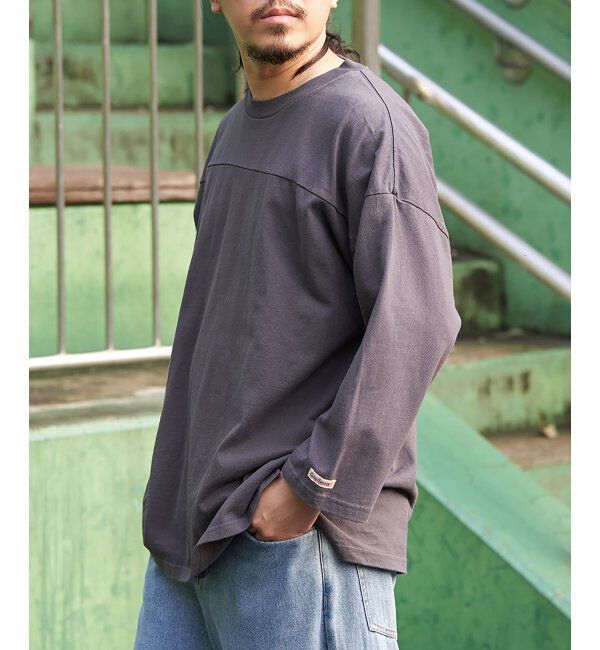 VENCE share style「Goodwear グッドウェア 七分袖フットボールTシャツ」|Tシャツ・カットソー|チャコール