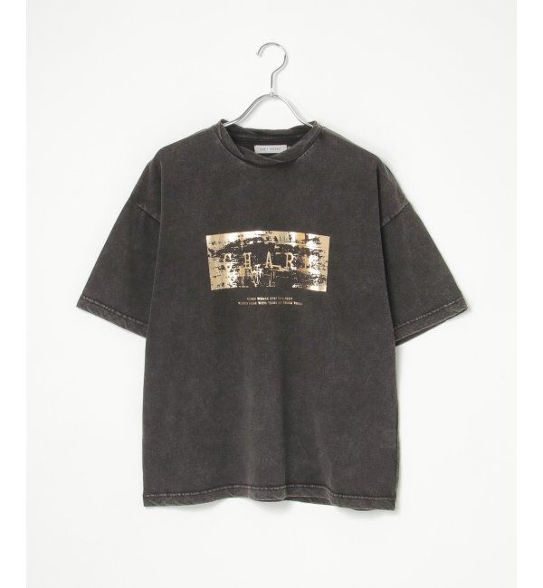 VENCE share style「スノーウォッシュ加工箔プリントTシャツ」|Tシャツ・カットソー|