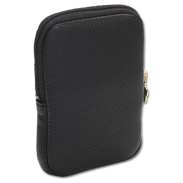  「マリークヮント シュリンクデイジーパッチ リップポーチ ブラック 本体 (H12.5&times;W9&times;D2.5cm)」|コスメ雑貨|