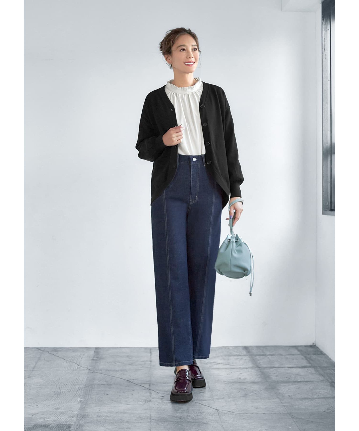 STYLE DELI「ハイウエストデニムワイドパンツ」|デニム|