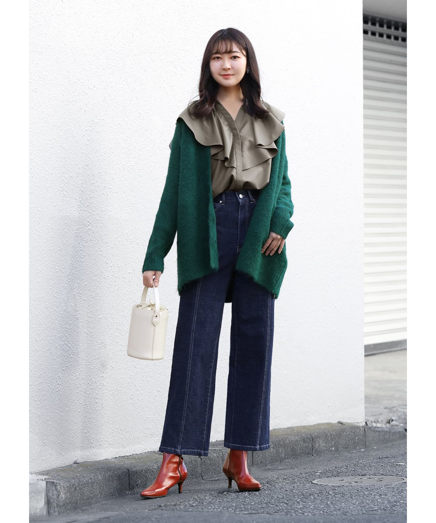 STYLE DELI「ハイウエストデニムワイドパンツ」|デニム|