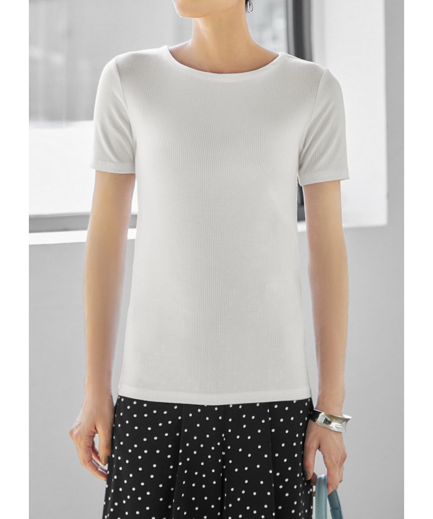 STYLE DELI「とろけるとろみリブカットソートップス」|Tシャツ・カットソー|ホワイト