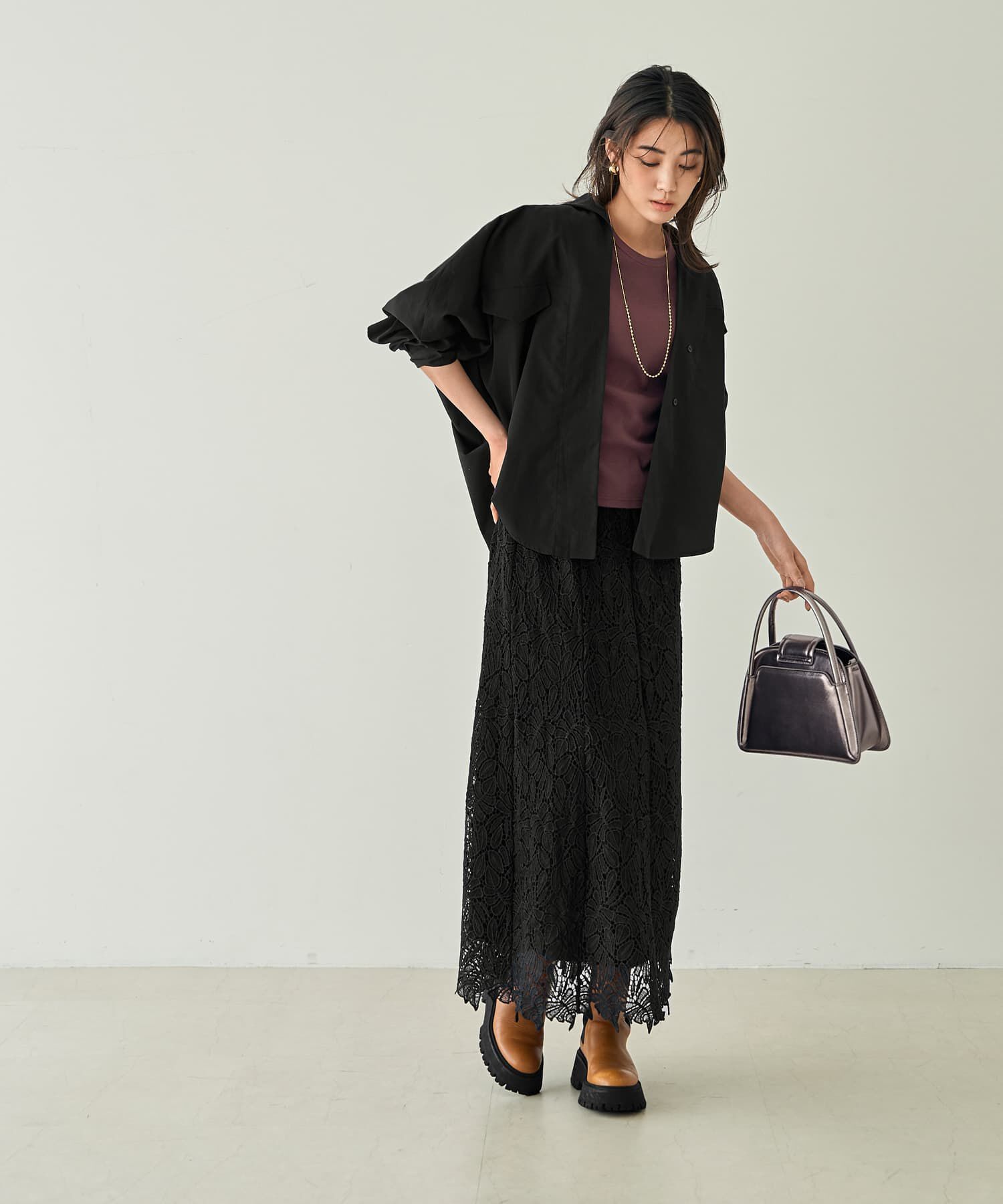 STYLE DELI「前を重ねたドルマンシャツ型プルオーバー」|シャツ・ブラウス|