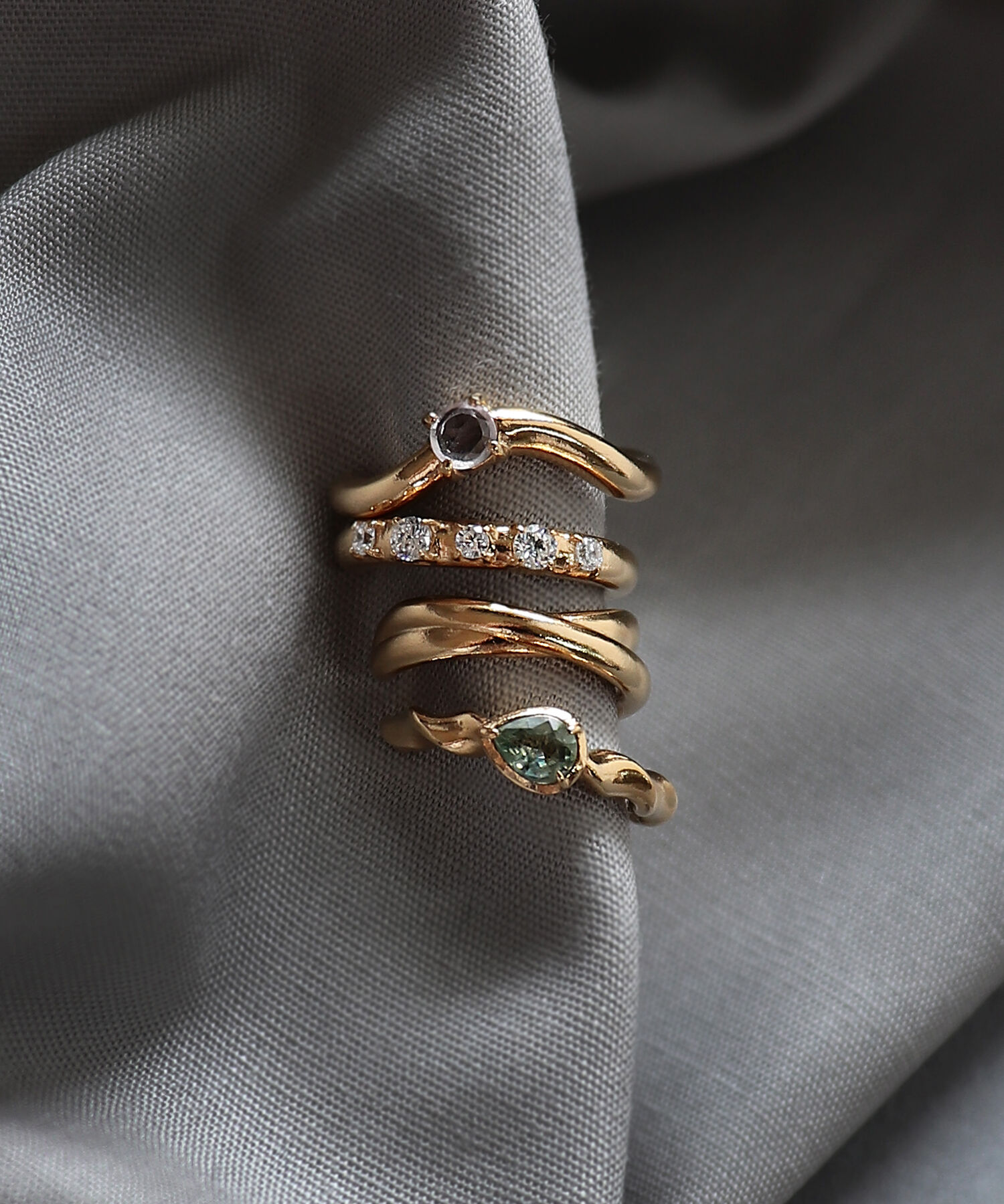  「silver925 プチキュービックジルコニア 5粒 イヤーカフ (ニッケルフリー)」|イヤーカフ|