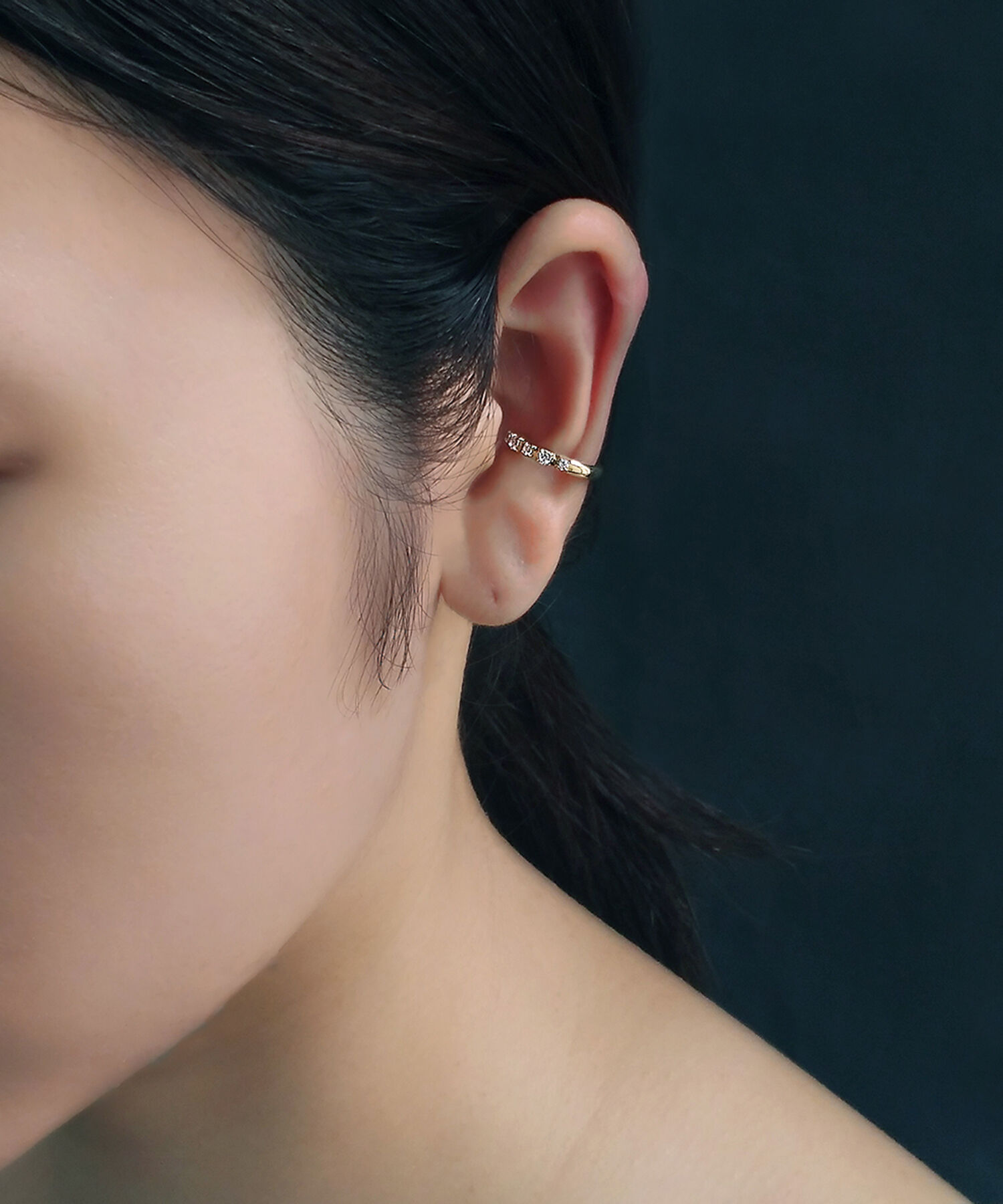  「silver925 プチキュービックジルコニア 5粒 イヤーカフ (ニッケルフリー)」|イヤーカフ|