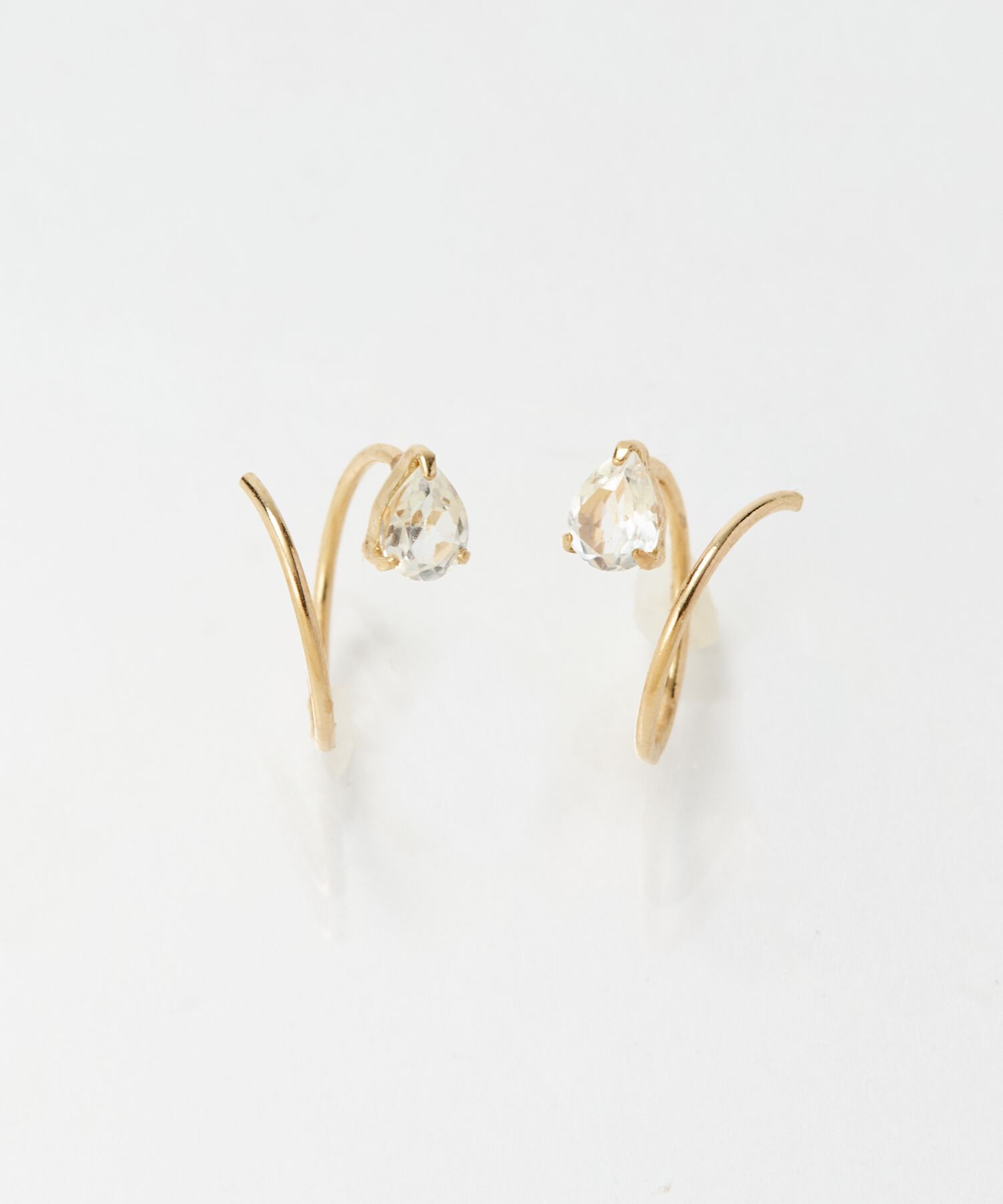 Phoebe「【K10】ストーンダブルループピアス/BOX付き」|ピアス|ゴールド