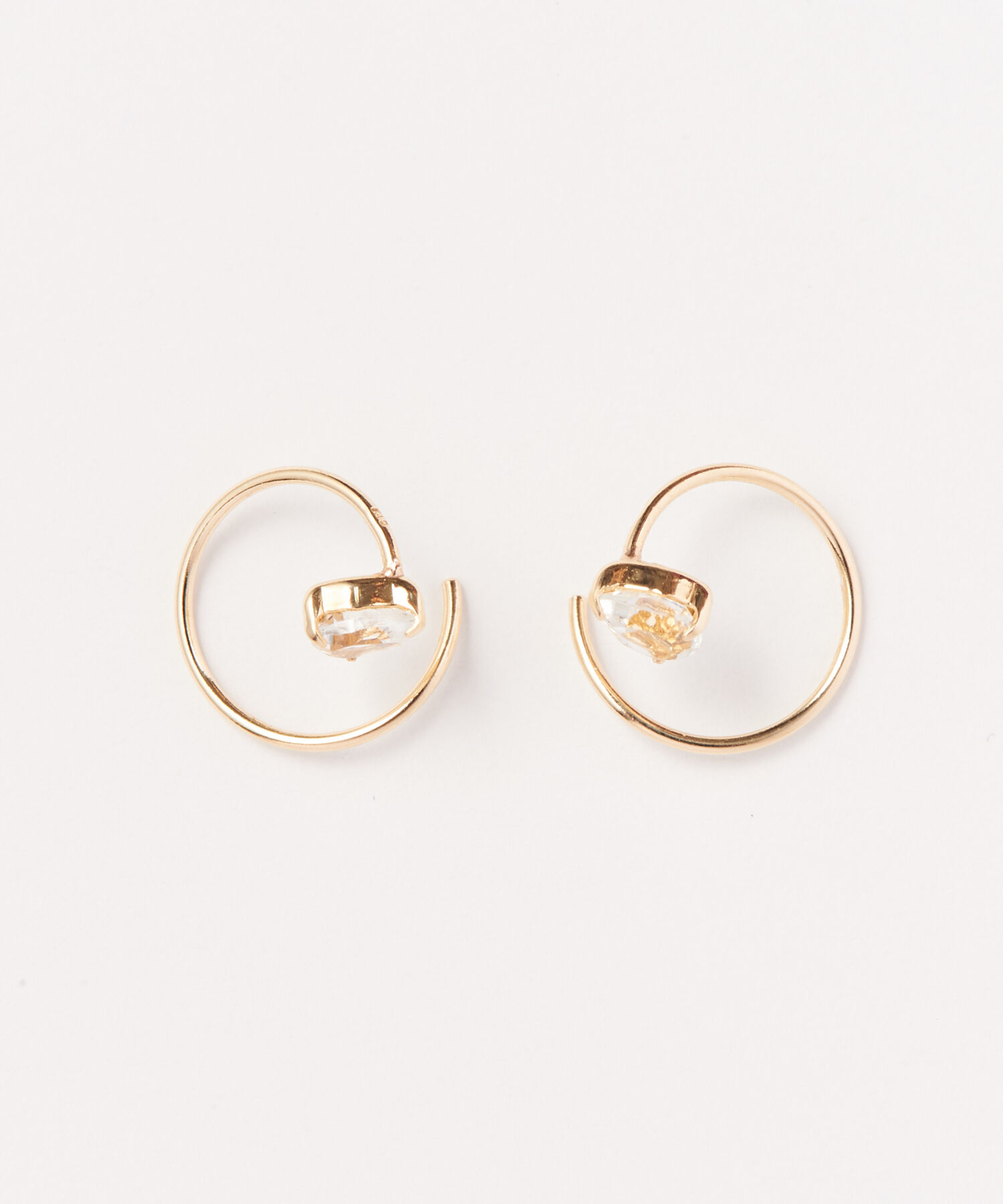 Phoebe「【K10】ストーンダブルループピアス/BOX付き」|ピアス|