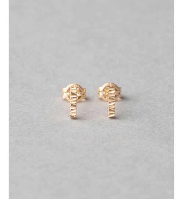 ete「K18YG クレール トライアングルカット ピアス」|ピアス|イエローゴールド