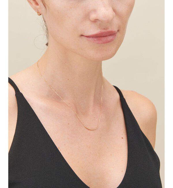 ete「K18YG レイヤー カーヴィーライン ネックレス」|ネックレス|