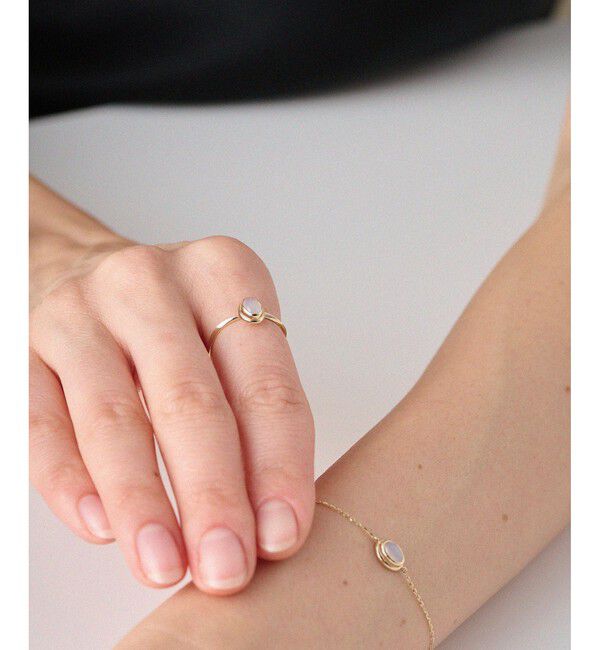 ete「K10YG ヴェール ナチュラルストーン リング」|リング|