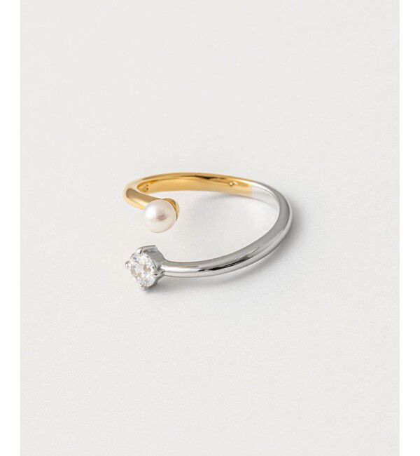 Jouete「フォークリング ジルコニア&times;パール コンビカラー」|リング|