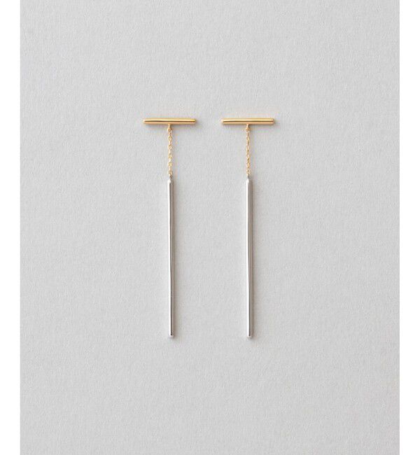 Jouete「ピアス バー コンビカラー」|ピアス|シルバー系その他