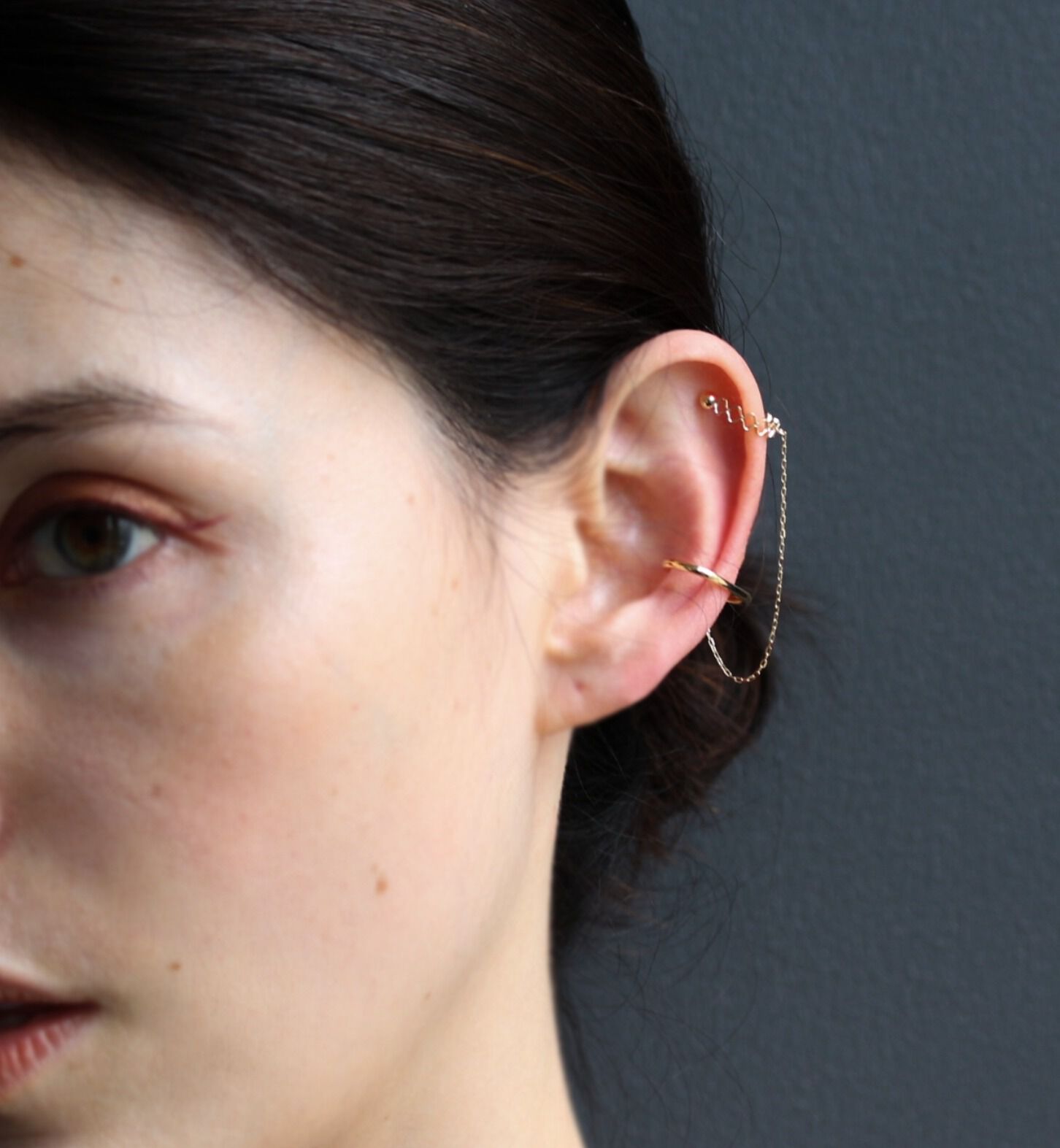  「ゴールド チェーン イヤーカフ | K10YG 【片耳用】」|イヤーカフ|