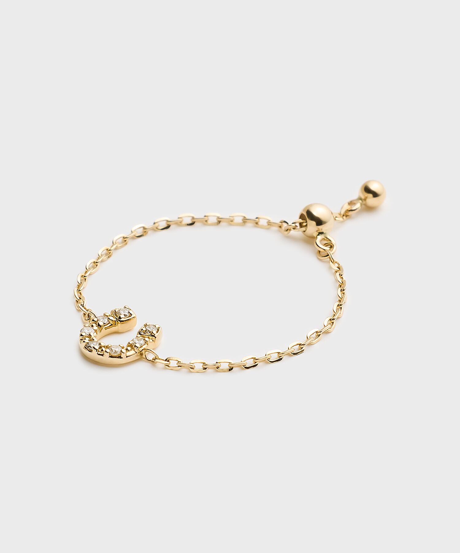 NOJESS「【Tiny Motif】K10ダイヤモンドシューチェーンリング（0.02ct）」|リング|