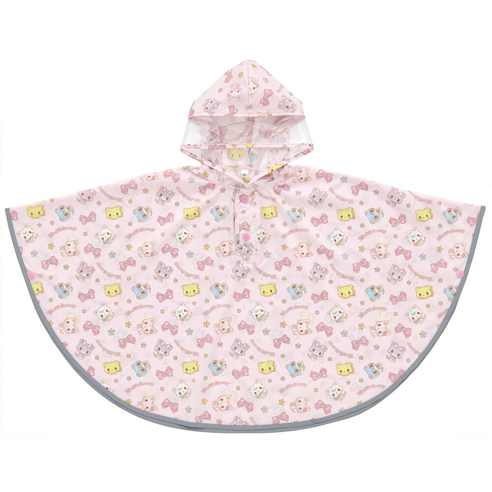 BACKYARD FAMILY「こども レイン ポンチョ 通販 キッズ こども用 子供用 身長 80～100cm 収納袋付き」|その他ベビー用品|ピンク3