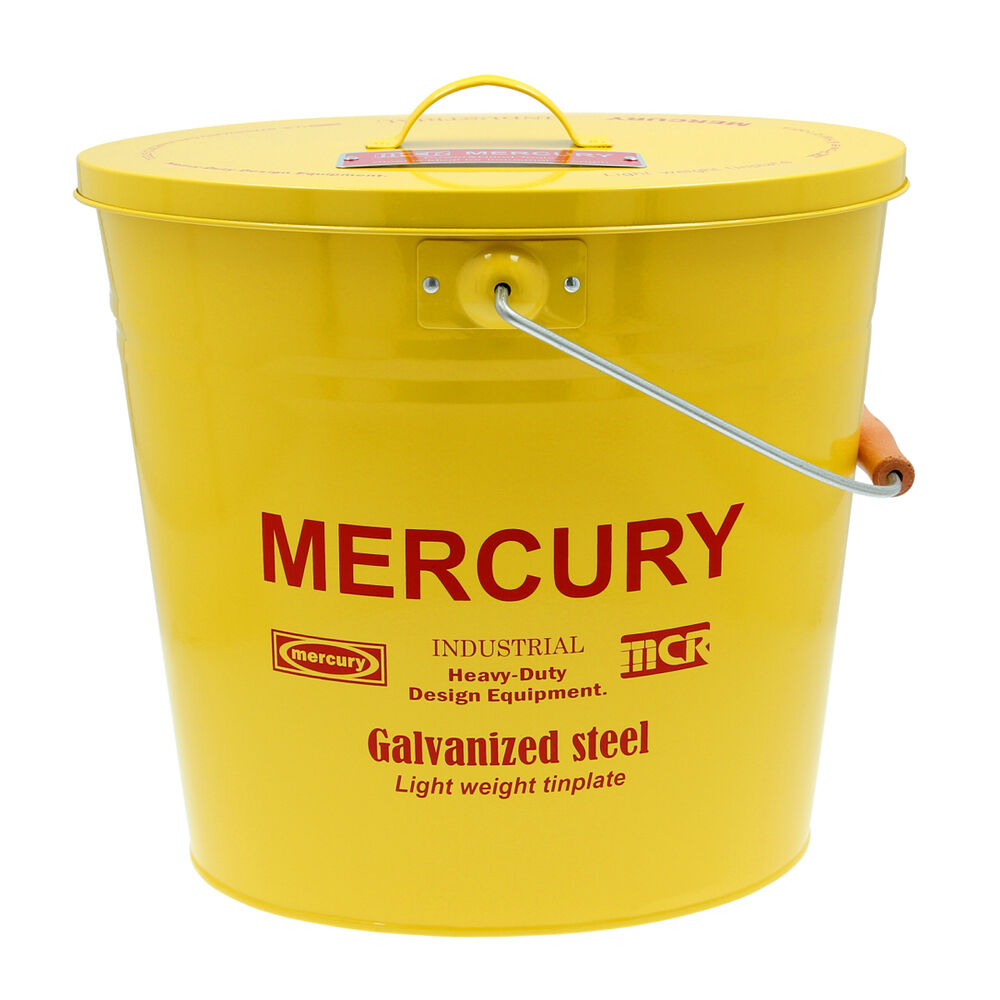 MERCURY「マーキュリー バケツ 通販 おしゃれ 蓋つき 蓋付き フタ付 ふた付き ブリキ ガーデニング」|その他|イエロー1