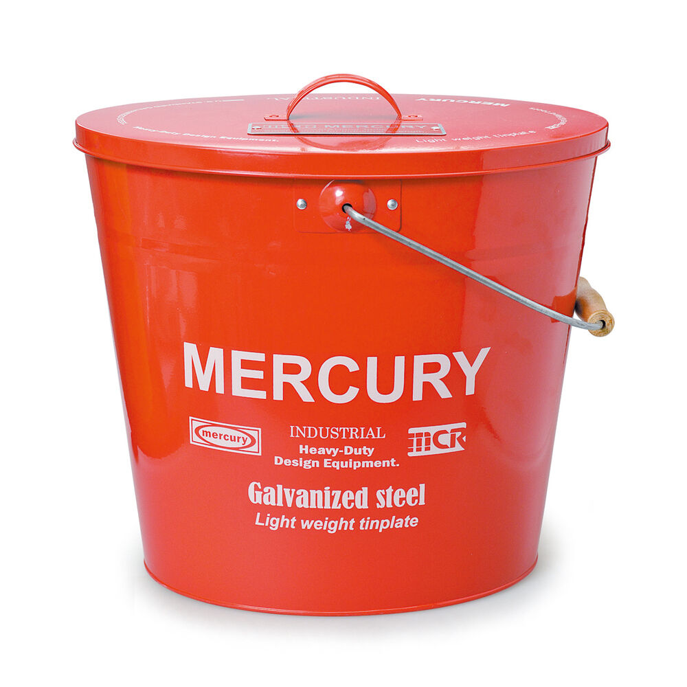 MERCURY「マーキュリー バケツ 通販 おしゃれ 蓋つき 蓋付き フタ付 ふた付き ブリキ ガーデニング」|その他|レッド1