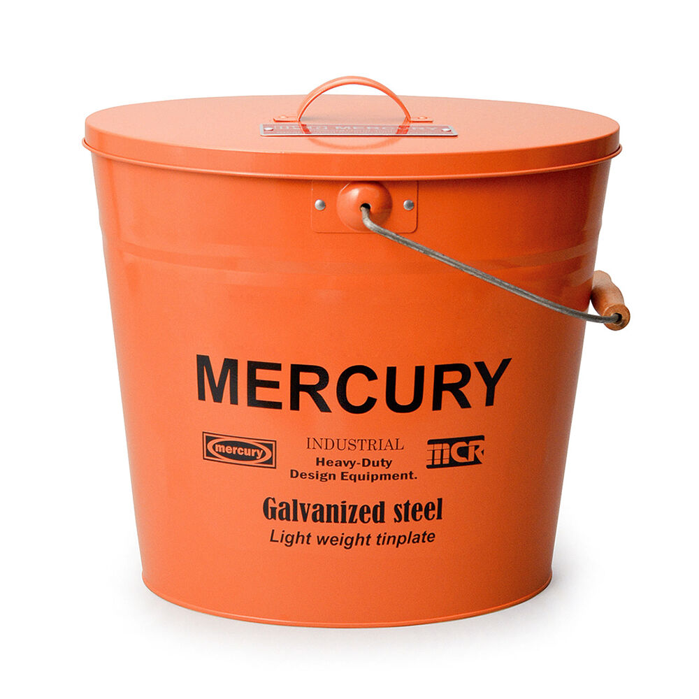 MERCURY「マーキュリー バケツ 通販 おしゃれ 蓋つき 蓋付き フタ付 ふた付き ブリキ ガーデニング」|その他|オレンジ1