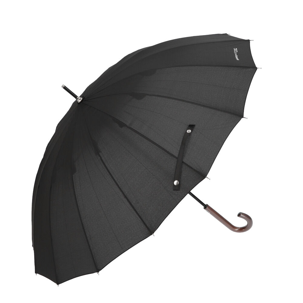 BACKYARD FAMILY「傘 16本骨 グラスファイバー 通販 雨傘 長傘 レディース メンズ 55cm 55センチ 55」|傘|ブラック1