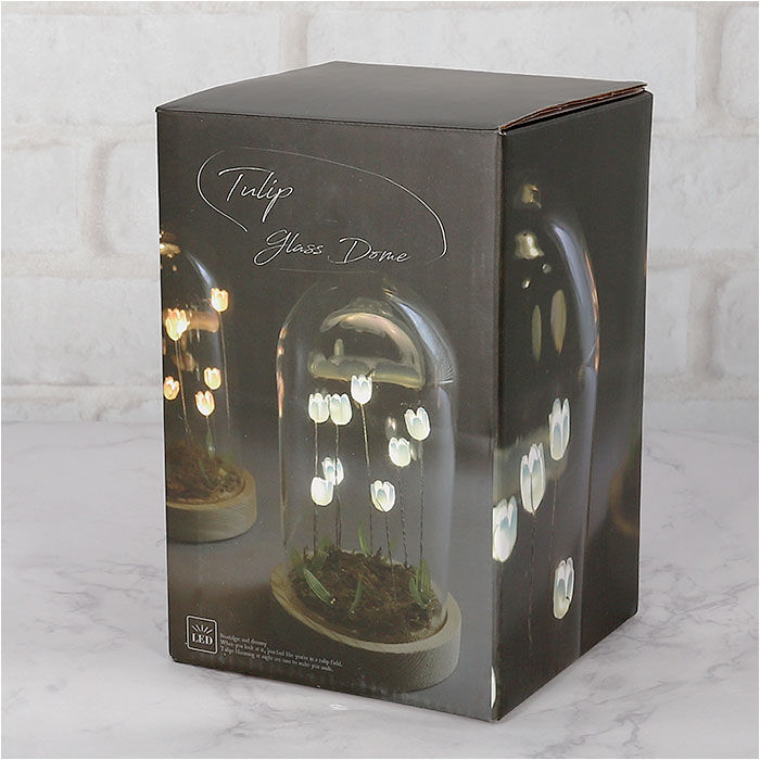 BACKYARD FAMILY「ガラスドーム フラワー 通販 チューリップ ガラスドームL LED ガラス ドーム お花 オブジェ」|その他|