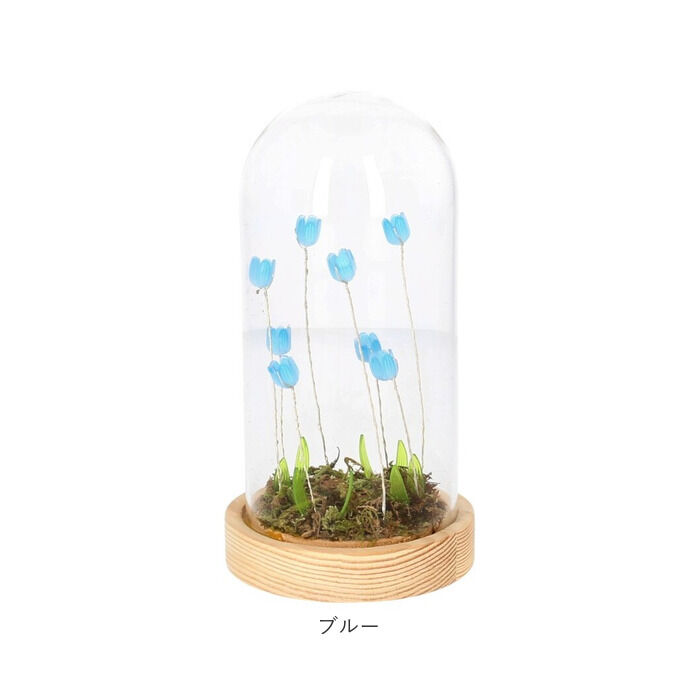 BACKYARD FAMILY「ガラスドーム フラワー 通販 チューリップ ガラスドームL LED ガラス ドーム お花 オブジェ」|その他|