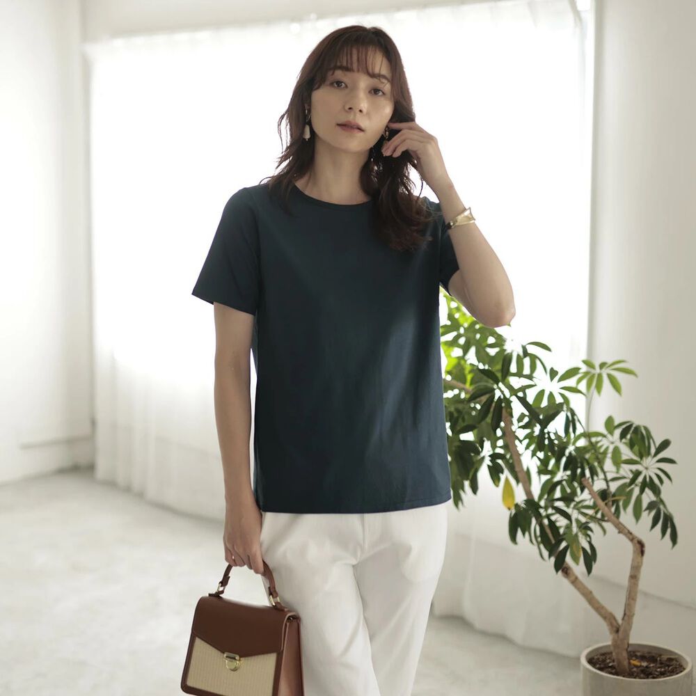 BACKYARD FAMILY「Tシャツ レディ－ス 半袖 接触冷感 通販 レディ－スTシャツ 半袖シャツ tシャツ」|Tシャツ・カットソー|ブルー1