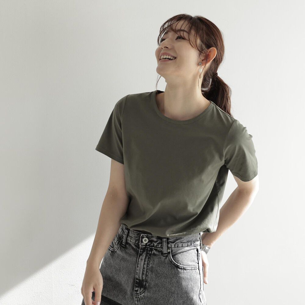 BACKYARD FAMILY「Tシャツ レディ－ス 半袖 接触冷感 通販 レディ－スTシャツ 半袖シャツ tシャツ」|Tシャツ・カットソー|グリーン1