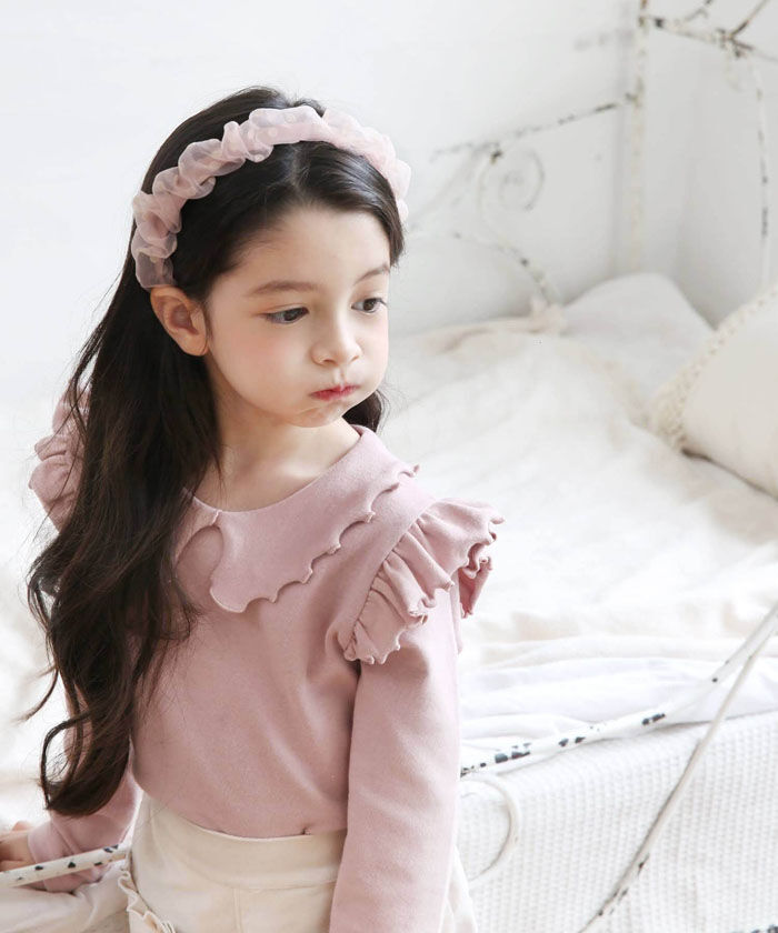 BACKYARD FAMILY「襟付き カットソー 長袖 キッズ 通販 トップス Tシャツ 女の子 襟あり フリル 子供 こども」|その他|