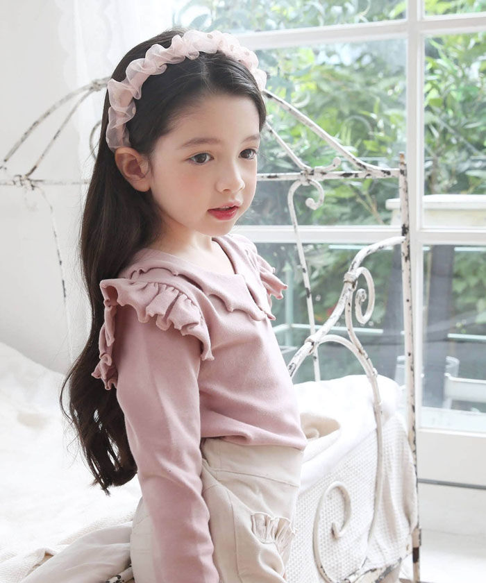 BACKYARD FAMILY「襟付き カットソー 長袖 キッズ 通販 トップス Tシャツ 女の子 襟あり フリル 子供 こども」|その他|