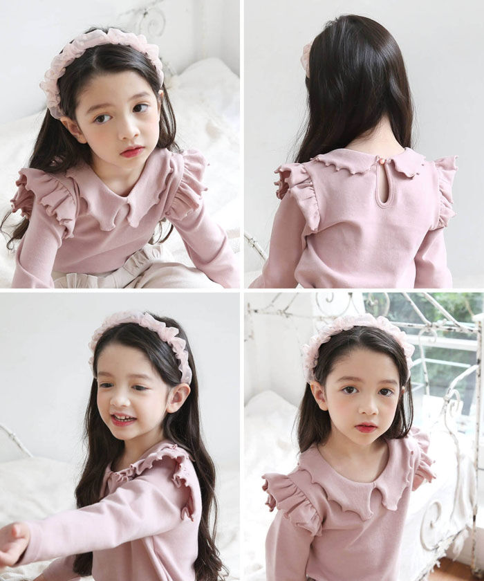 BACKYARD FAMILY「襟付き カットソー 長袖 キッズ 通販 トップス Tシャツ 女の子 襟あり フリル 子供 こども」|その他|