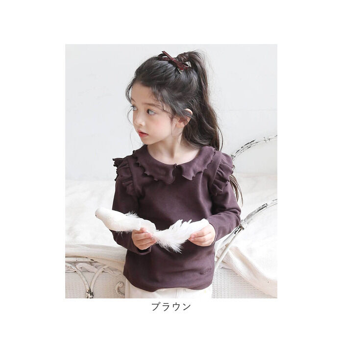 BACKYARD FAMILY「襟付き カットソー 長袖 キッズ 通販 トップス Tシャツ 女の子 襟あり フリル 子供 こども」|その他|