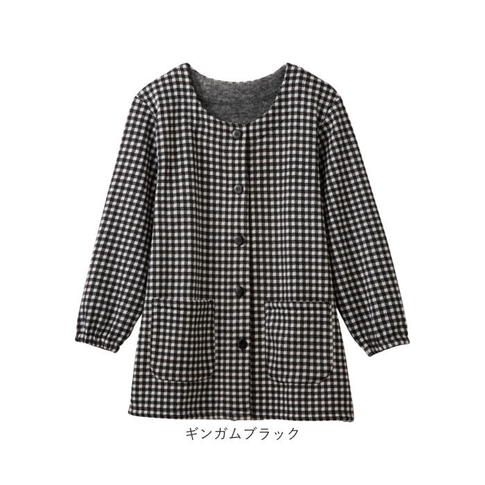 BACKYARD FAMILY「割烹着 暖かい 裏起毛 通販 かっぽう着 スモック 前開き 大人 エプロン レディース 長袖」|その他|