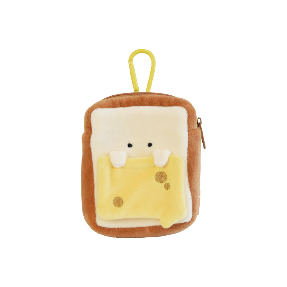BACKYARD FAMILY「もちっと食ぱんさん ポーチ 通販 食パンさん カラビナポーチ カラビナ付きポーチ マスコット」|ポーチ|ブラウン2