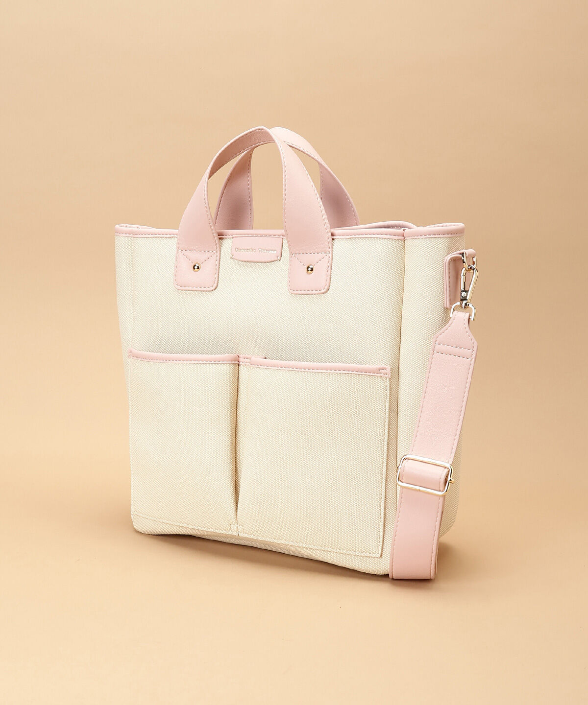 Samantha Thavasa「キャンバスデザイン 合皮スクエアトートバッグ 大サイズ」|トートバッグ|