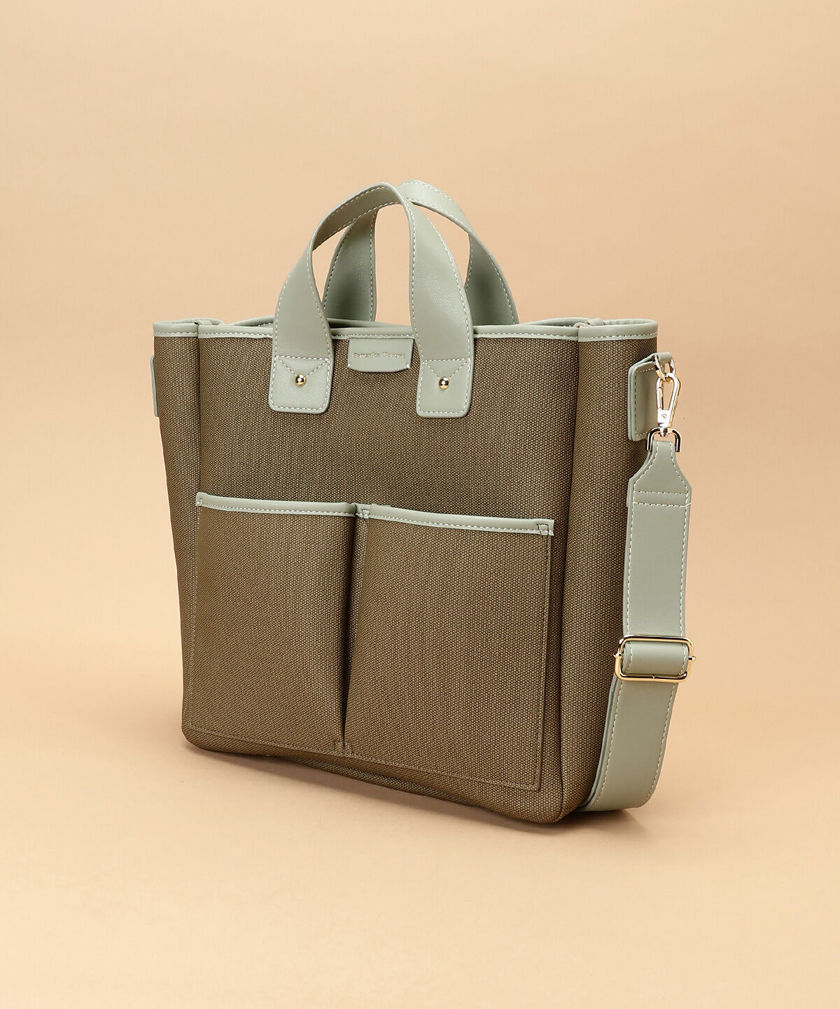 Samantha Thavasa「キャンバスデザイン 合皮スクエアトートバッグ 大サイズ」|トートバッグ|