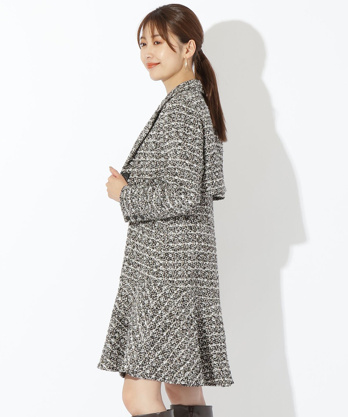 アンドクチュール「ファンシーツイードミニワンピース＋ジャケットセット」|ワンピース|