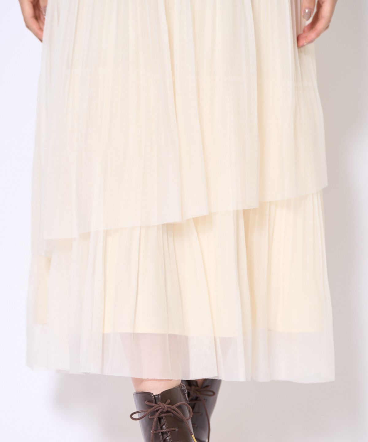 アンドクチュール「プリーツレイヤードワンピース」|ワンピース|