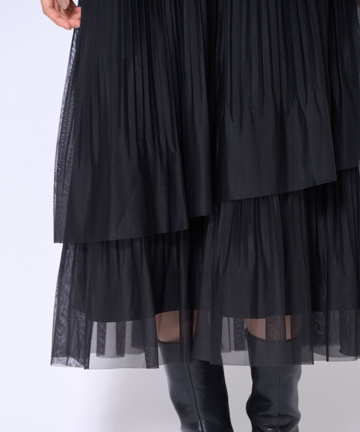 アンドクチュール「プリーツレイヤードワンピース」|ワンピース|