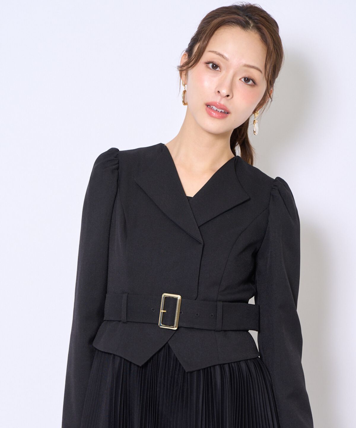 アンドクチュール「プリーツレイヤードワンピース」|ワンピース|