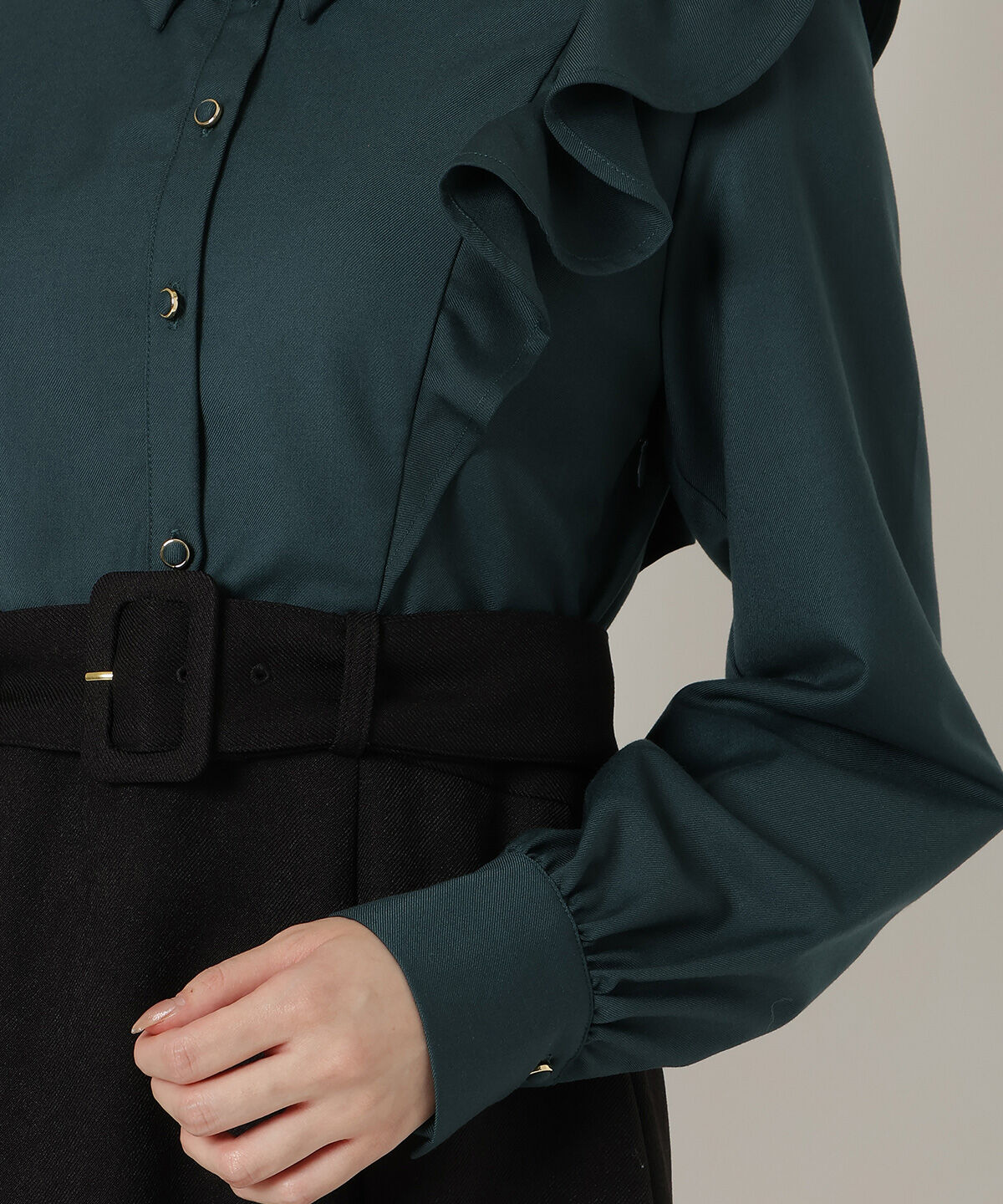 REDYAZEL「フリルシャツドッキングワンピース」|ワンピース|